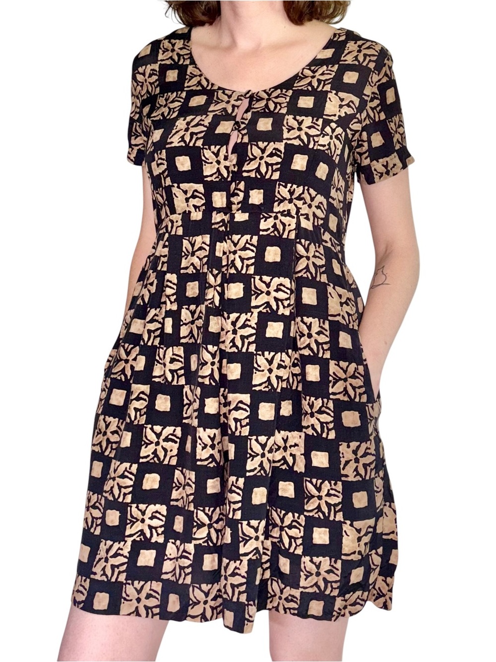 Vintage 90s The Limited Geometric Floral Rayon Romper Playsuit